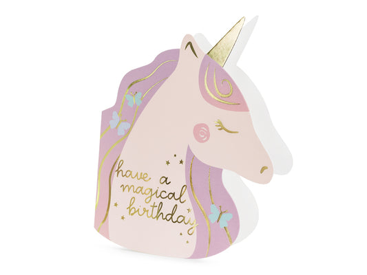 Carte d'anniversaire licorne, assortiment, 15x18.5cm