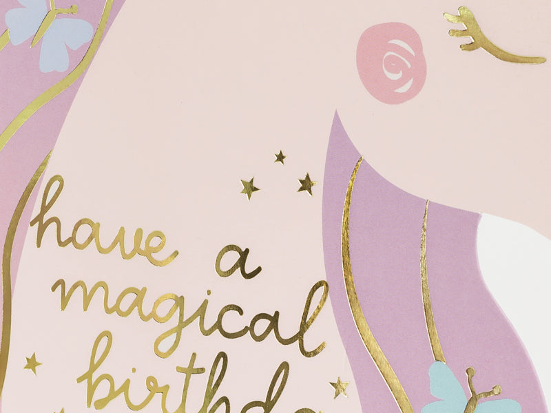 Carte d'anniversaire licorne, assortiment, 15x18.5cm