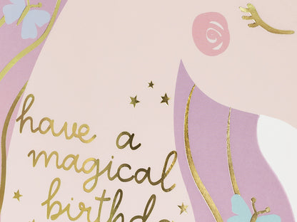 Carte d'anniversaire licorne, assortiment, 15x18.5cm