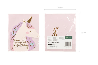 Carte d'anniversaire licorne, assortiment, 15x18.5cm
