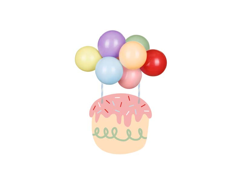 Topper gâteau ballon arc-en-ciel, assortiment, 29 cm