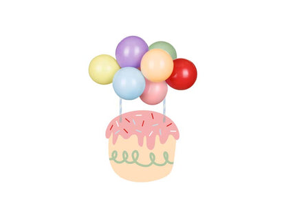 Topper gâteau ballon arc-en-ciel, assortiment, 29 cm