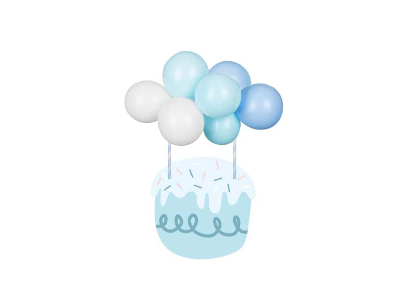 Topper gâteau ballon – bleu – 29 cm – Atelier Romy