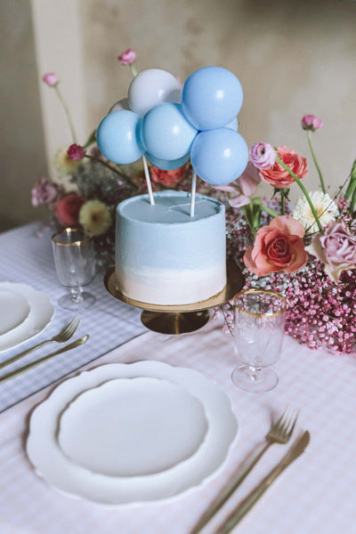 Topper gâteau ballon – bleu – 29 cm – Atelier Romy