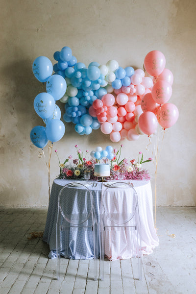 Topper gâteau ballon – bleu – 29 cm – Atelier Romy