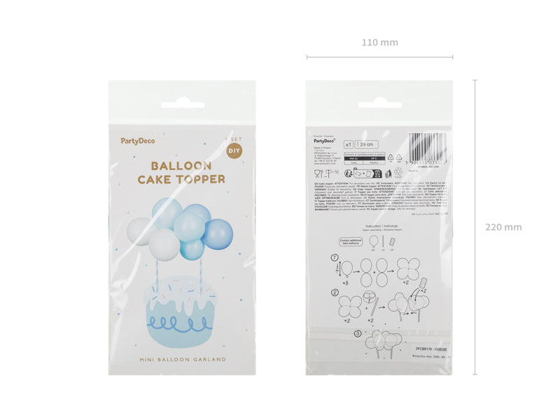 Topper gâteau ballon – bleu – 29 cm – Atelier Romy