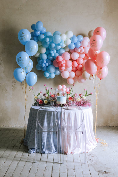 Topper gâteau ballon, rose, 29 cm
