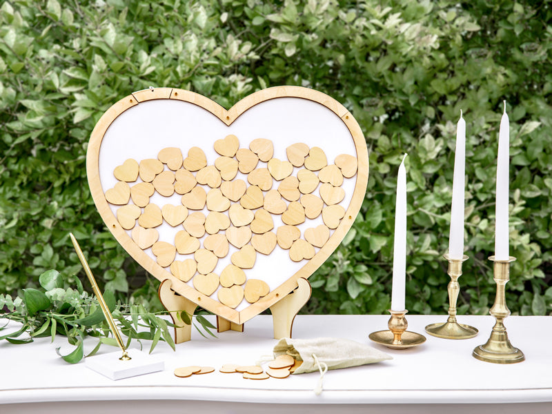 Livre d'or en bois - Coeur, 44x37,5cm