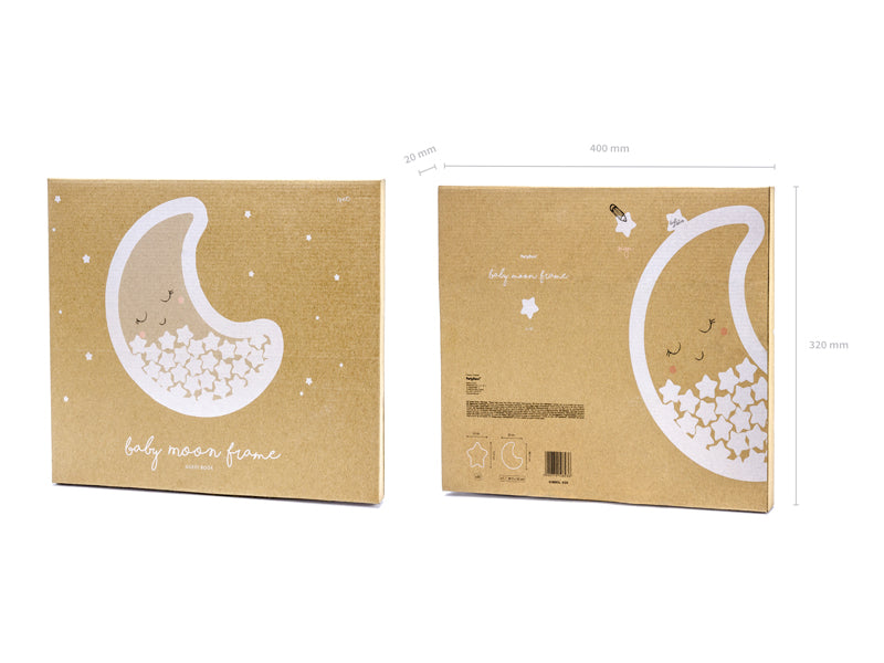 Livre d'or en bois - Lune, 38,5x30 cm
