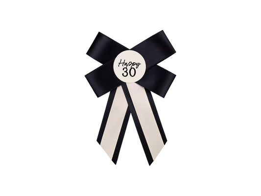 Rosette pour 30 ans, crème-noir, 11x17 cm