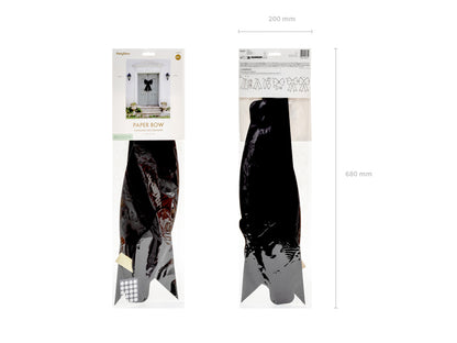 Noeud décoratif DIY, noir, 55x71 cm