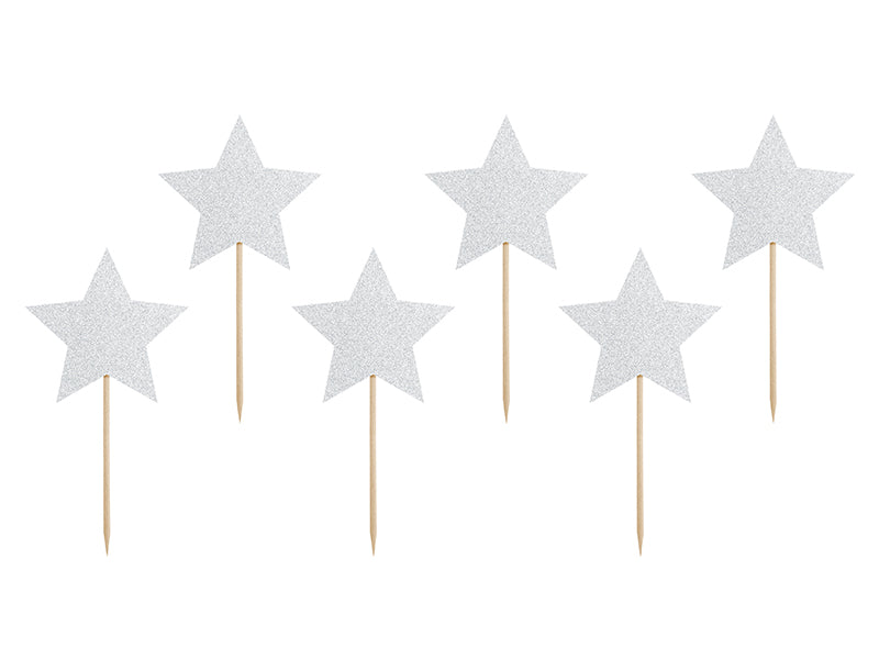 Décorations à muffins Licorne - Étoiles – lot de 6 pièces
