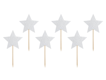 Décorations à muffins Licorne - Étoiles – lot de 6 pièces