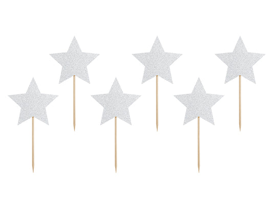 Décorations à muffins Licorne - Étoiles – lot de 6 pièces