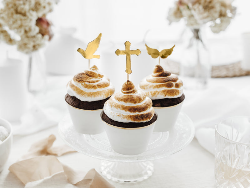 Décorations pour cupcakes première communion – Lot de 6