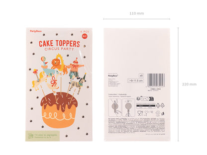 Décorations pour cupcakes Cirque – Lot de 6