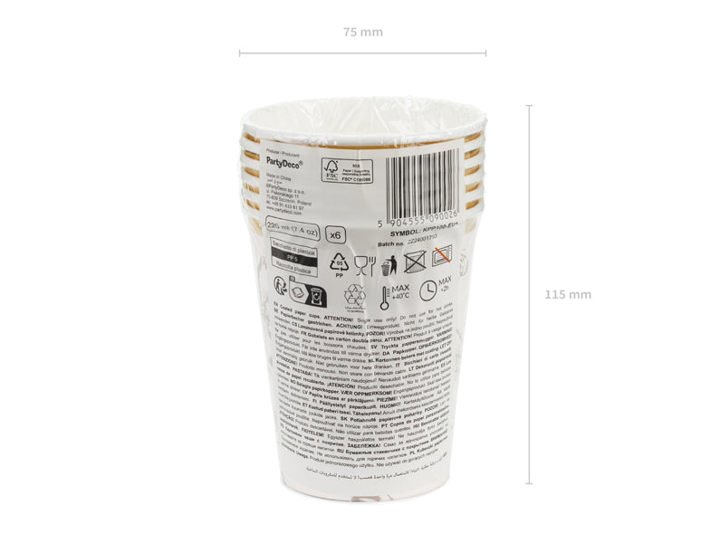 Gobelets Fleurs, mélange, 220 ml – lot de 6 pièces