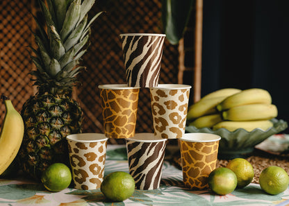 Gobelets Safari à pois 220 ml – Lot de 6