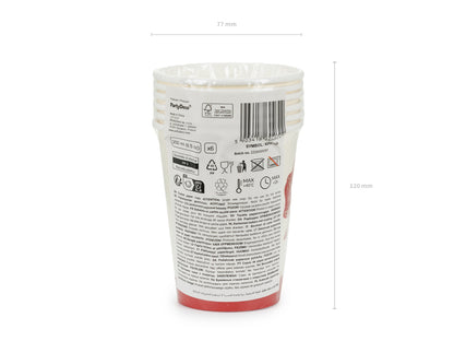 Gobelets Nœud, 250 ml, rouge-beige (lot de 6 pièces)