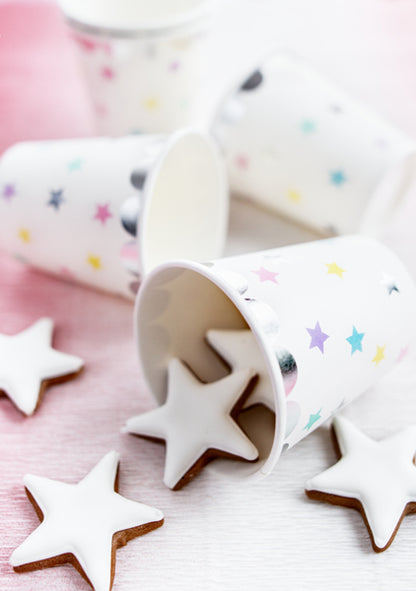 Gobelets Licorne - Étoiles, 180 ml – lot de 6 pièces