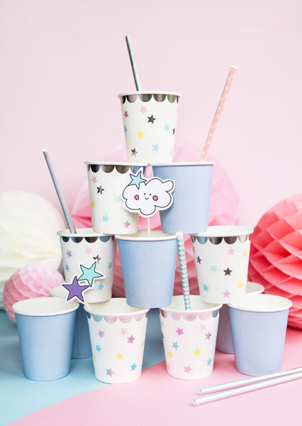 Gobelets Licorne - Étoiles, 180 ml – lot de 6 pièces