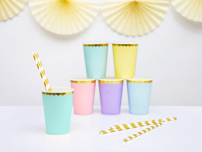 Gobelets anniversaire vert menthe, 220ml – lot de 6 – Déco anniversaire Dino