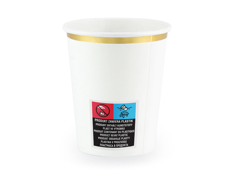 Gobelets blancs – 260 ml – Lot de 6