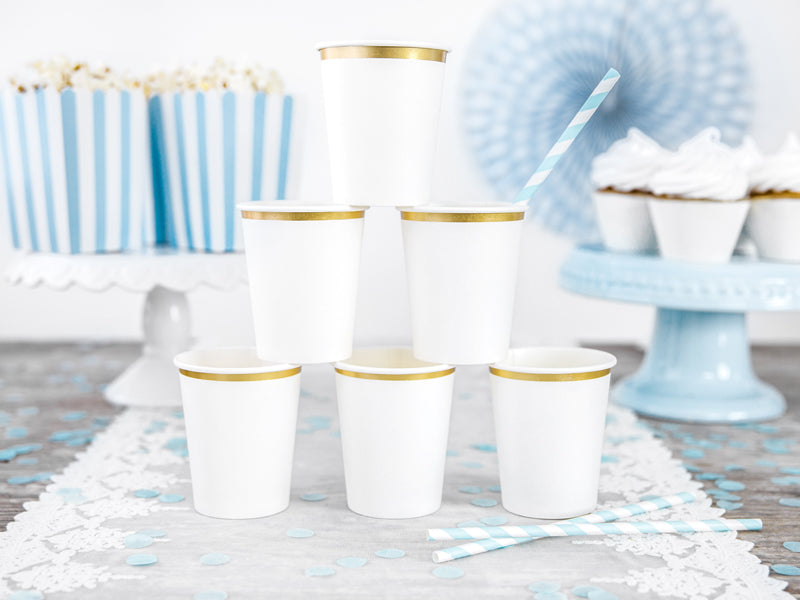 Gobelets blancs – 260 ml – Lot de 6