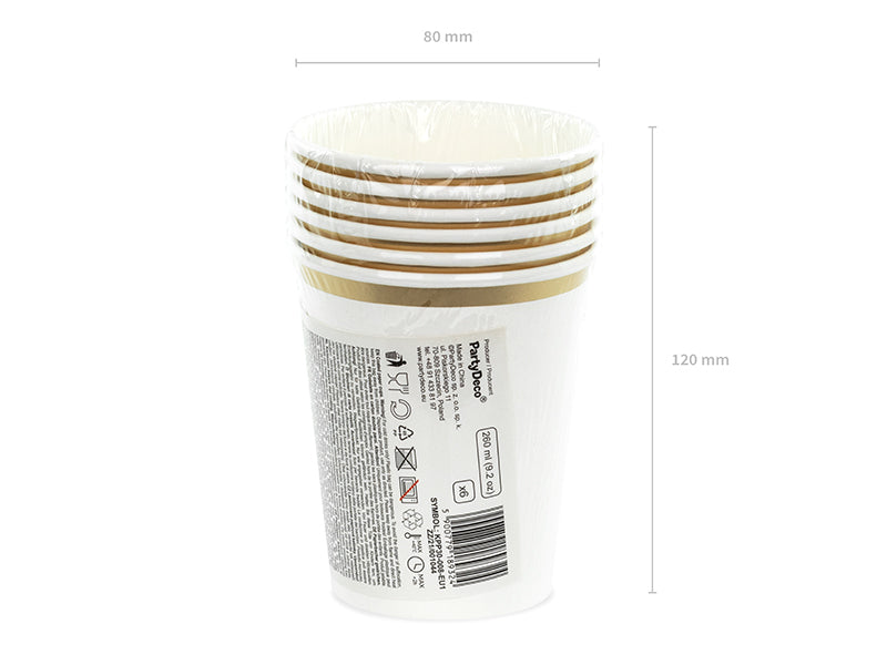 Gobelets blancs – 260 ml – Lot de 6