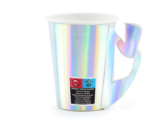 Gobelets en papier Sirène irisé – 220ml (lot de 6 pièces) – Atelier Romy