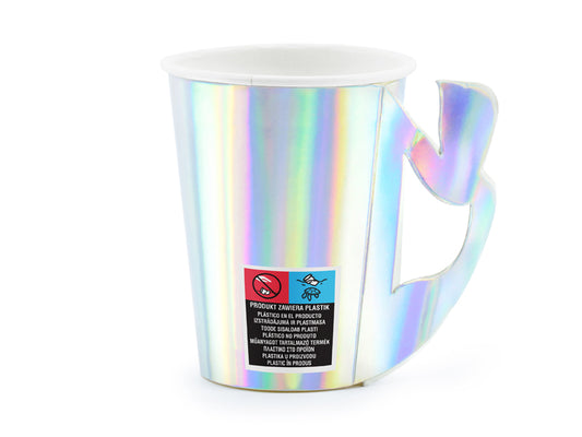 Gobelets en papier Sirène irisé – 220ml (lot de 6 pièces) – Atelier Romy