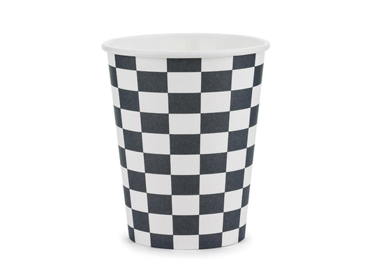Gobelets Drapeau à damier, 220 ml, mélange de couleurs (1 pqt. / 6 pc.)