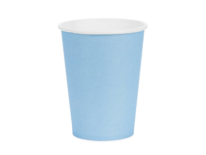 Gobelets en papier, bleu clair, 250ml – lot de 6 pièces