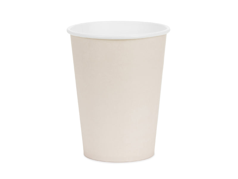 Gobelets en papier, beige, 250ml – lot de 6 pièces