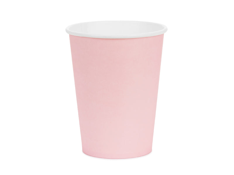 Gobelets en papier, rose clair, 250ml – lot de 6 pièces