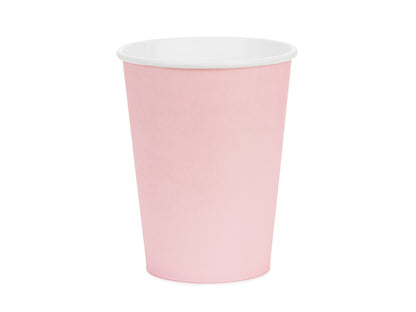 Gobelets en papier, rose clair, 250ml – lot de 6 pièces
