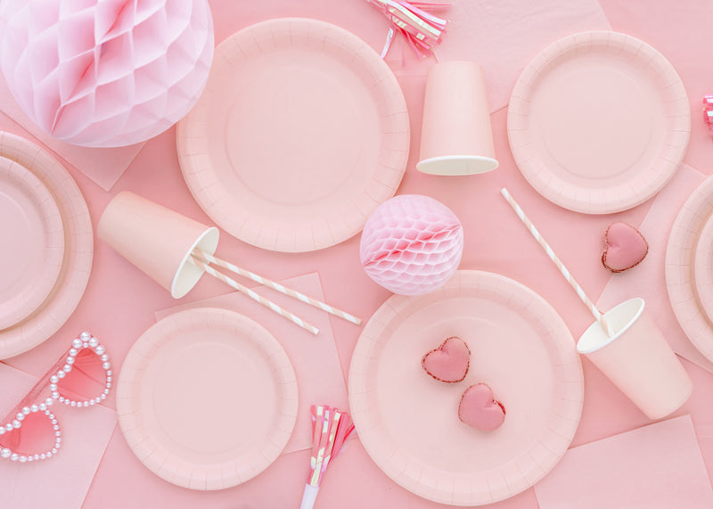 Gobelets en papier, rose clair, 250ml – lot de 6 pièces