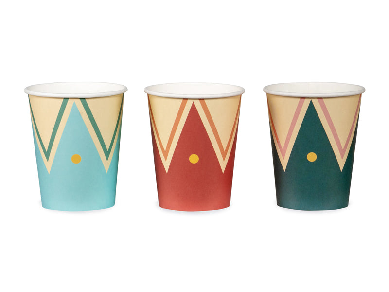 Gobelets en papier Cirque – 220 ml – Lot de 6