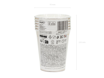 Gobelets papier motif étriers, beige, 220 ml – lot de 6