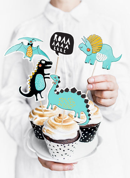 Décorations Dinosaurees, 10.5-20cm – lot de 5