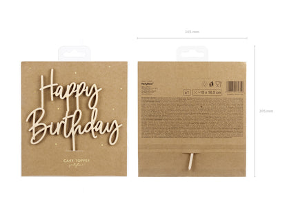 Cake topper en bois Happy Birthday – Anniversaire