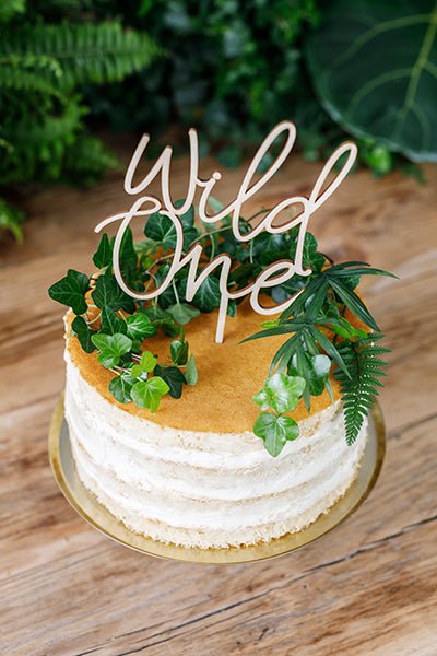 Cake topper en bois Wild One – Anniversaire Safari