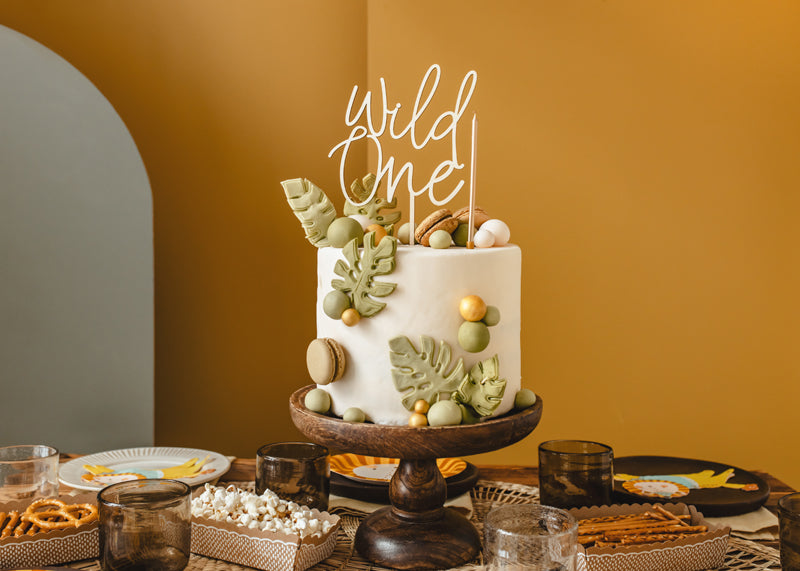 Cake topper en bois Wild One – Anniversaire Safari