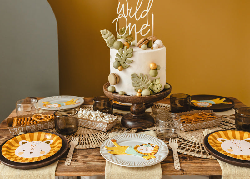 Cake topper en bois Wild One – Anniversaire Safari