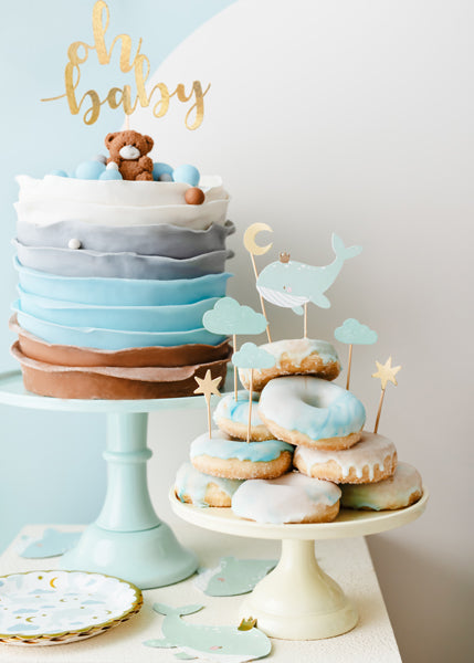 Toppers de gâteau Oh baby, 25 cm, or