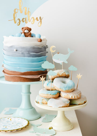 Toppers de gâteau Oh baby, 25 cm, or