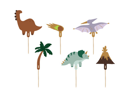 Topper gâteau Dinosaurees, 8-12 cm, multicolore – lot de 6