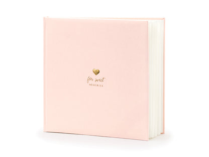 Livre d'or Pour de doux souvenirs, 20,5x20,5cm, rose poudré, 22 cartes