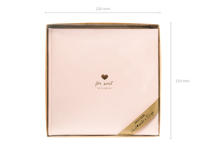 Livre d'or Pour de doux souvenirs, 20,5x20,5cm, rose poudré, 22 cartes