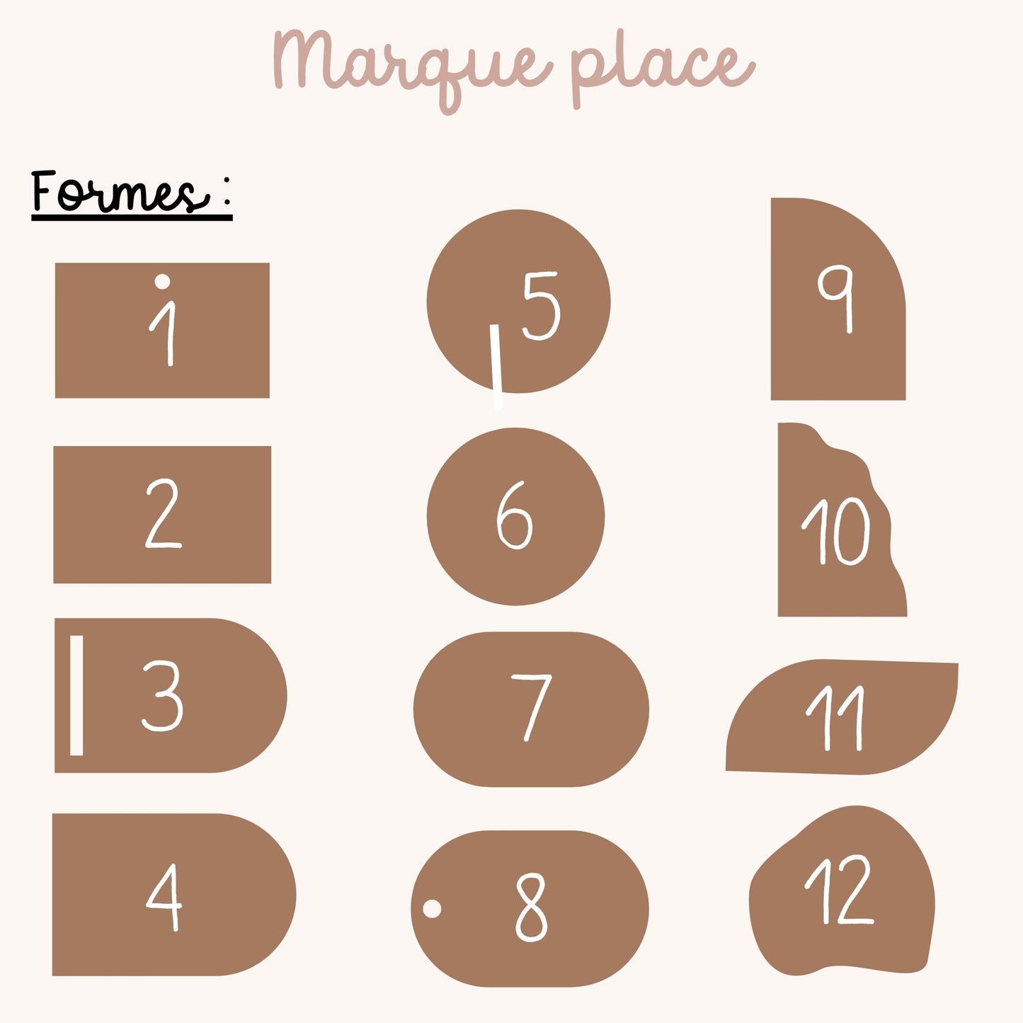Marque place bois - NOMBREUSES FORMES DISPONIBLES